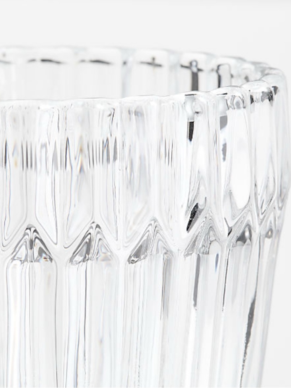 New! Crate&Barrel Clear Ribbed Glass Double Old-Fashioned, Set of 4 - Picture 2 of 2